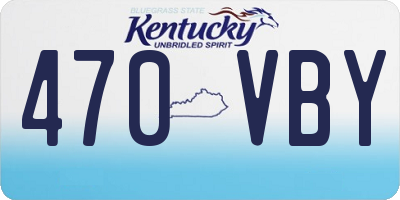 KY license plate 470VBY