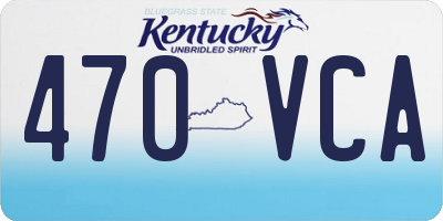 KY license plate 470VCA