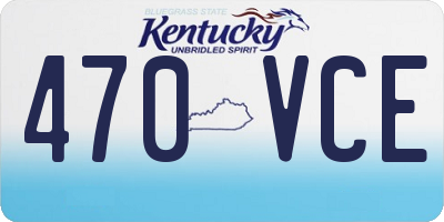 KY license plate 470VCE