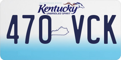 KY license plate 470VCK