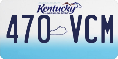 KY license plate 470VCM