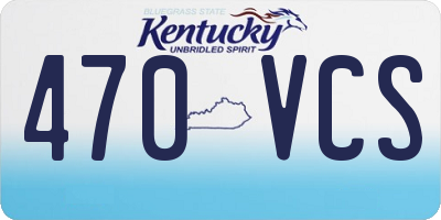 KY license plate 470VCS