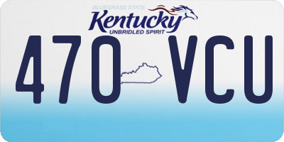 KY license plate 470VCU