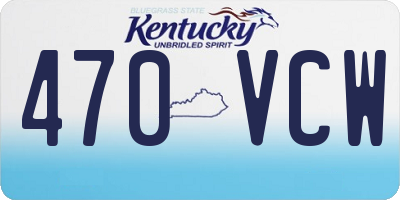 KY license plate 470VCW