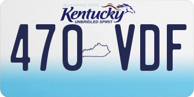 KY license plate 470VDF