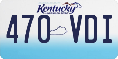 KY license plate 470VDI