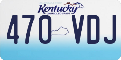 KY license plate 470VDJ
