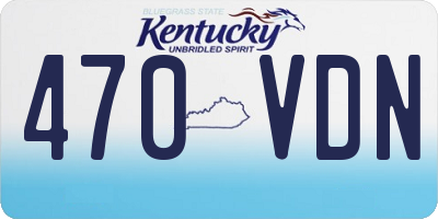 KY license plate 470VDN