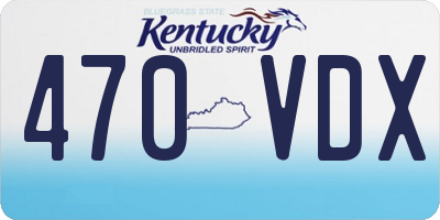 KY license plate 470VDX