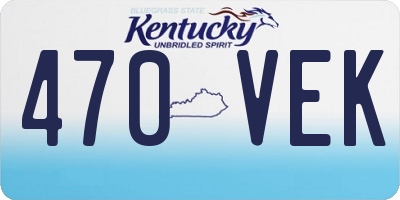 KY license plate 470VEK