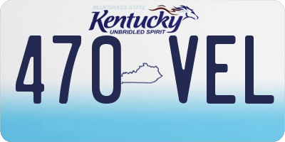 KY license plate 470VEL
