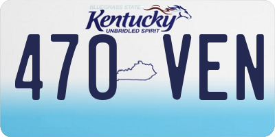 KY license plate 470VEN