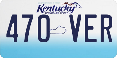 KY license plate 470VER