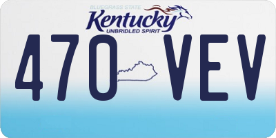 KY license plate 470VEV