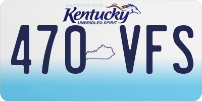 KY license plate 470VFS
