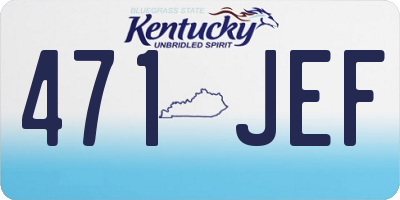 KY license plate 471JEF