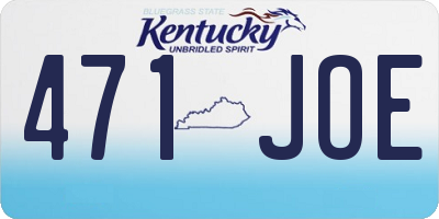 KY license plate 471JOE