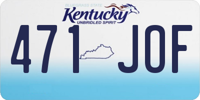 KY license plate 471JOF