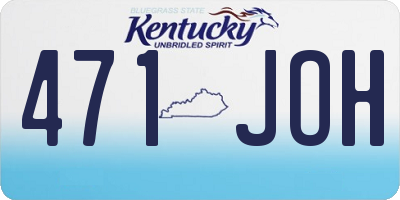 KY license plate 471JOH