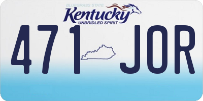 KY license plate 471JOR