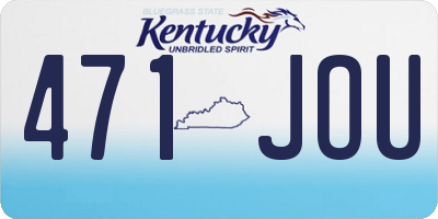 KY license plate 471JOU