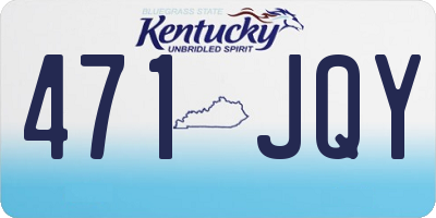 KY license plate 471JQY