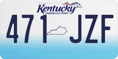 KY license plate 471JZF