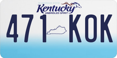 KY license plate 471KOK