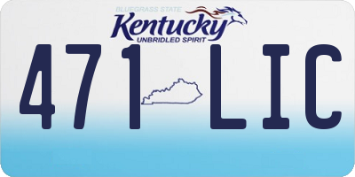 KY license plate 471LIC