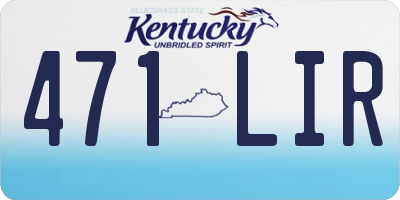 KY license plate 471LIR