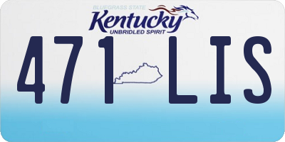 KY license plate 471LIS