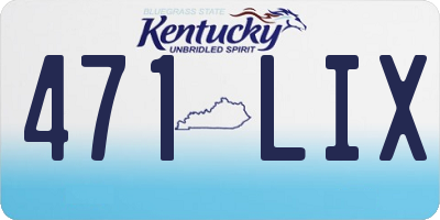 KY license plate 471LIX