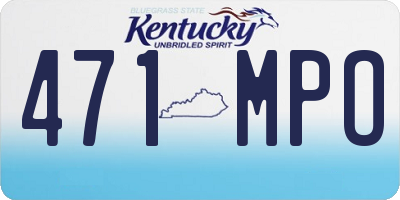 KY license plate 471MPO