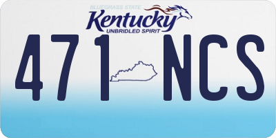 KY license plate 471NCS