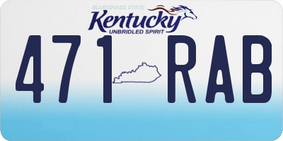 KY license plate 471RAB