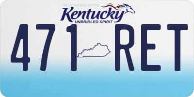 KY license plate 471RET
