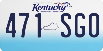 KY license plate 471SGO