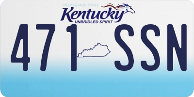 KY license plate 471SSN