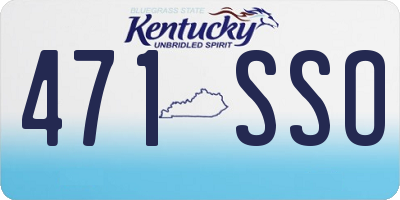 KY license plate 471SSO