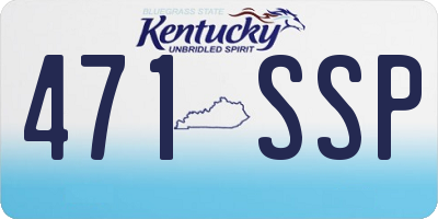 KY license plate 471SSP
