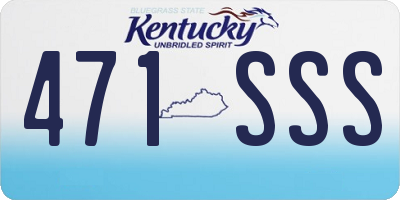 KY license plate 471SSS