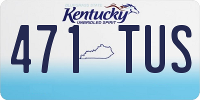 KY license plate 471TUS