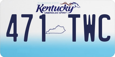 KY license plate 471TWC
