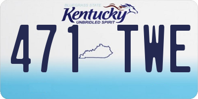 KY license plate 471TWE