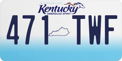 KY license plate 471TWF