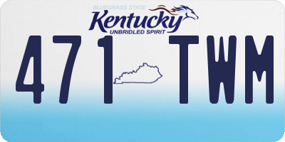 KY license plate 471TWM