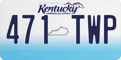 KY license plate 471TWP