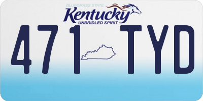 KY license plate 471TYD