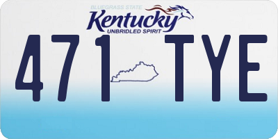 KY license plate 471TYE