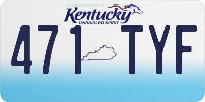 KY license plate 471TYF
